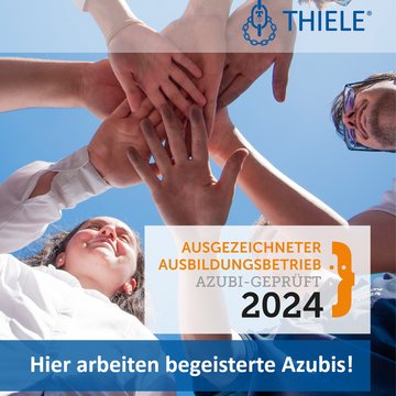 Seit über 12 Jahren ausgezeichneter Ausbildungsbetrieb!
THIELE hat auch in diesem Jahr das Gütesiegel „ausgezeichneter...